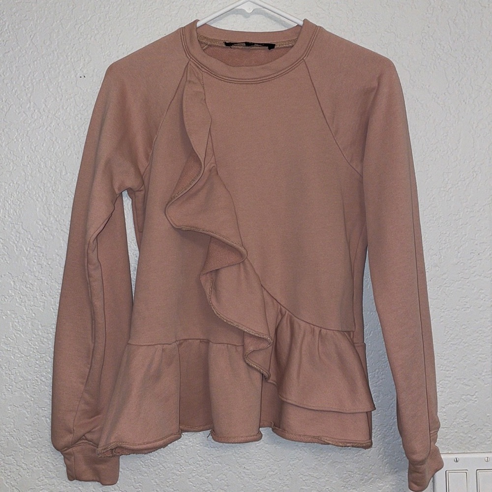 Walter Baker Dusty‎ Rose Ruffle Sweater